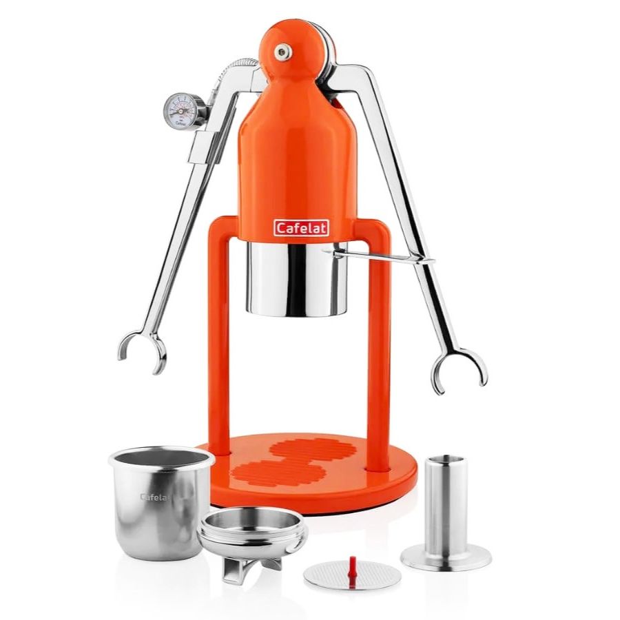 Cafelat Robot Barista manuaalinen espressokeitin, oranssi