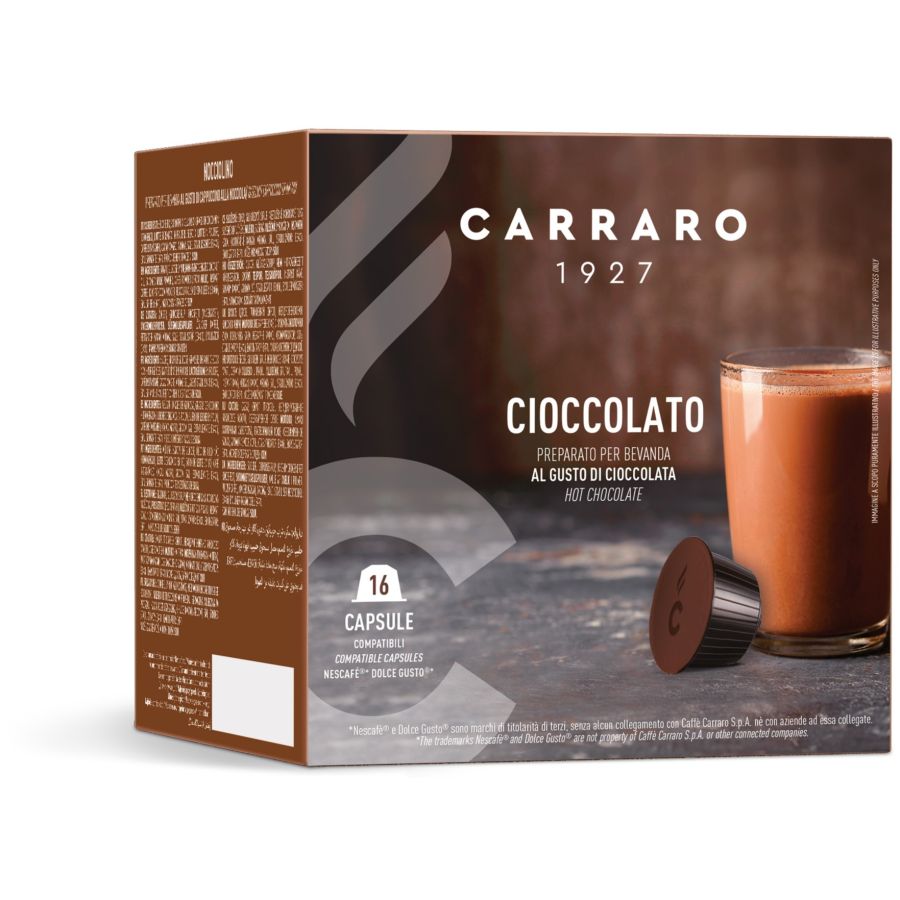 Carraro 1927 Cioccolato Dolce Gusto®-kompatibel kakaokapsel, 16 st.