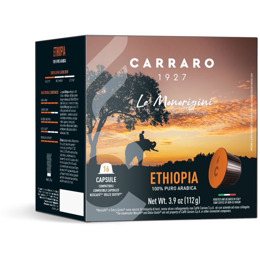 Carraro 1927 Ethiopia Dolce Gusto® Compatible Coffee Capsules, 16 pcs