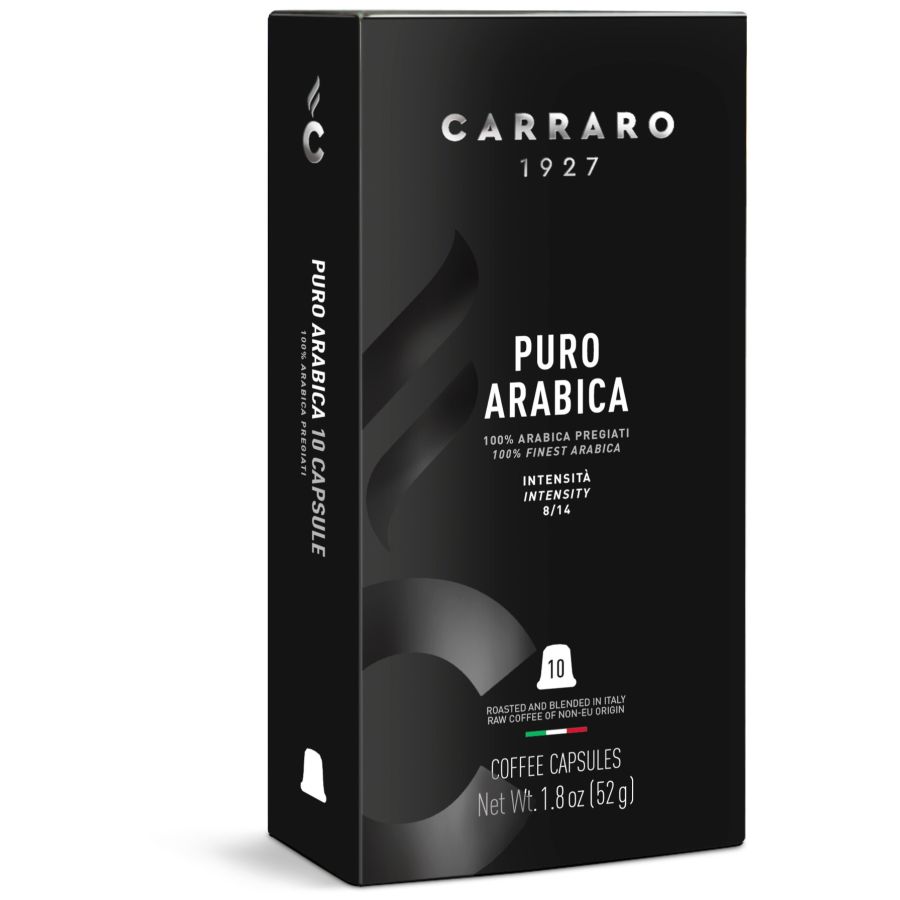 Carraro 1927 Puro Arabica Premium Nespresso Compatible Coffee Capsules 10 pcs