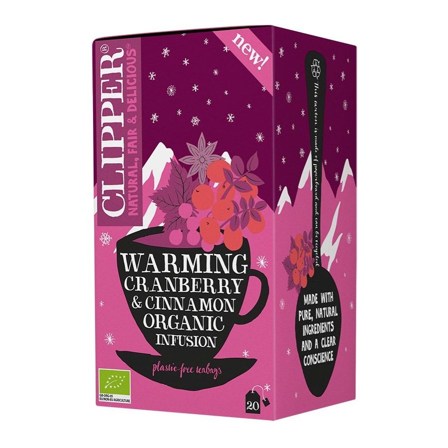 Clipper Organic Warming Cranberry & Cinnamon Infusion 20 teepussia