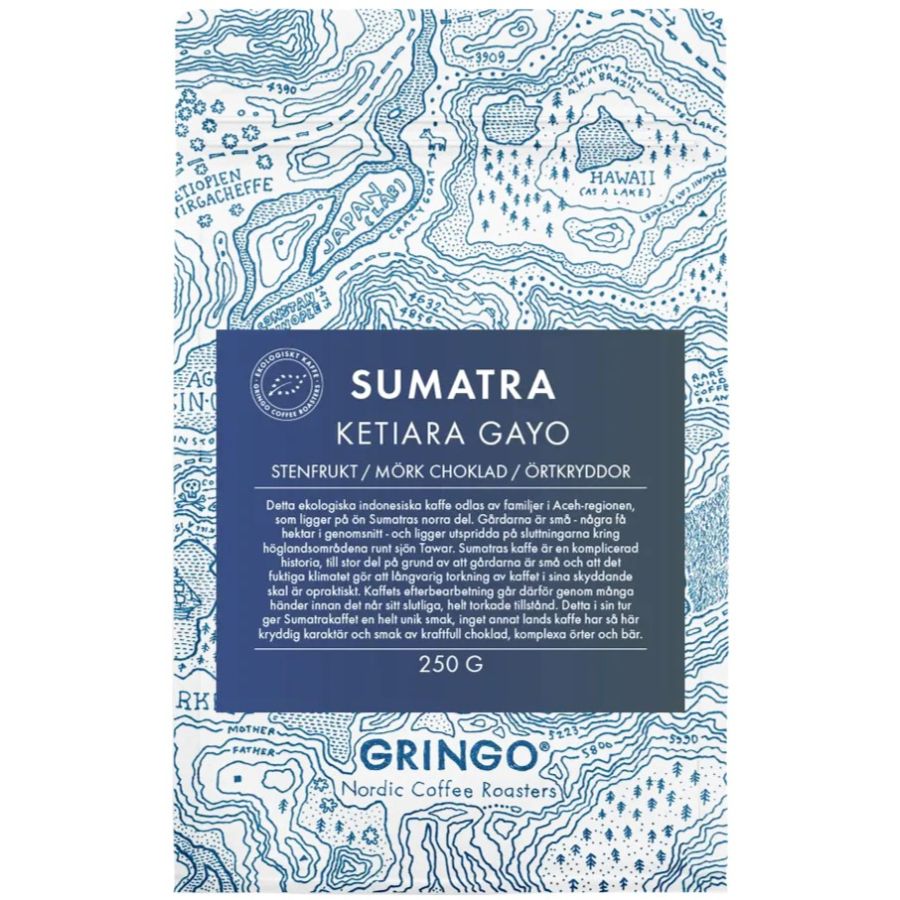 Gringo Nordic Sumatra Ketiara Gayo Organic 250 g Coffee Beans