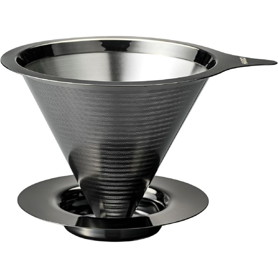 Hario V60 Double Mesh Metal Dripper Size 02, Metal Black