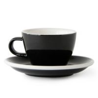 Acme Small Cappuccino kuppi 150 ml + lautanen 14 cm, Penguin Black