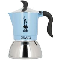 Bialetti Primavera Fiammetta Induction Moka Pot 4 Cup, Light Blue