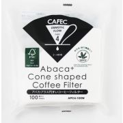 CAFEC Abaca+ Cone Shaped Coffee Filter filterpapper 4 koppar, vit 100 st